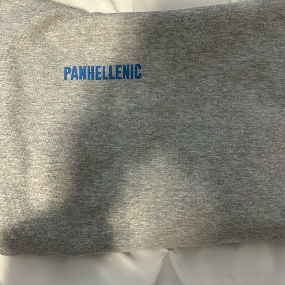 Gray Sweatshirt with Blue Panhellenic Print